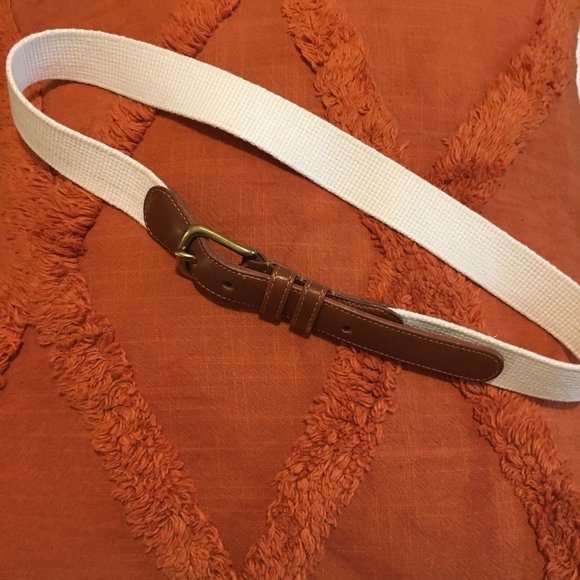 Vintage Authentic Coach Natural Linen and Leather Belt - Picture 8 of 11